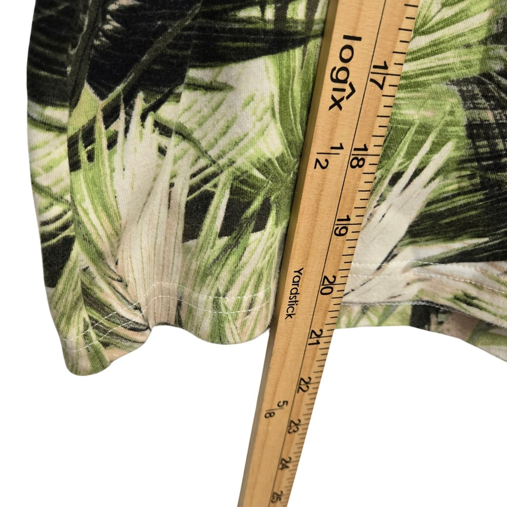 Croft & Barrow Womens Tropical Palm Leaf Print Classic Tee Green White Size M - Picture 5 of 5